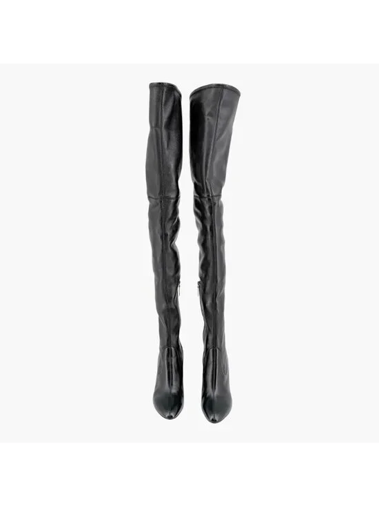 Saint Laurent Loulou YSL Thigh High Over The Knee Boots Black Size 38.5 US 8.5 - Picture 2 of 15